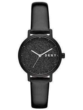DKNY Women’s Modernist Patent Leather Strap Watch (Black)